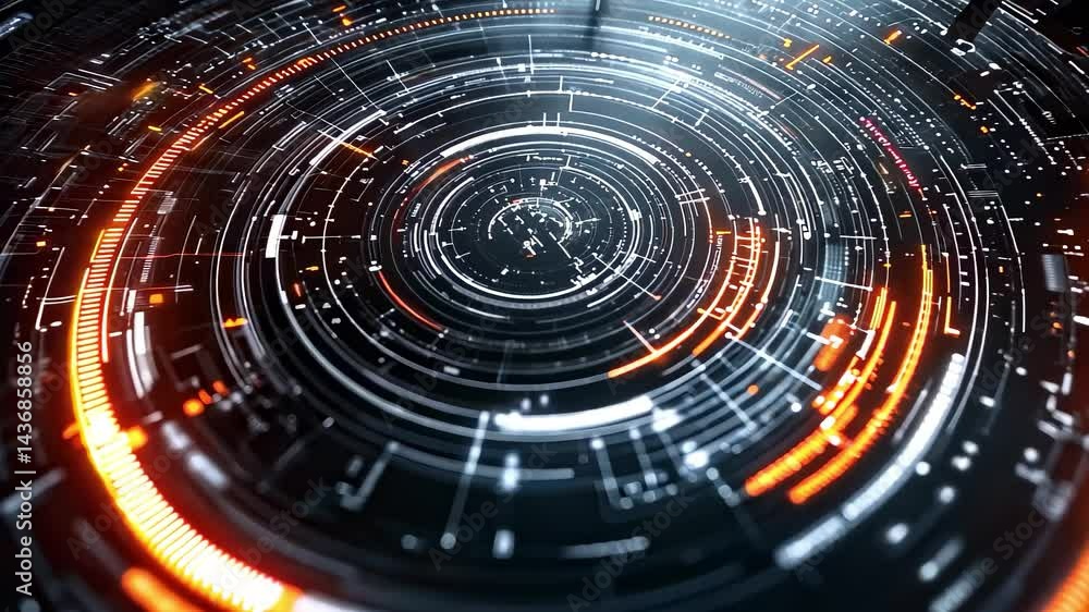 Aufkleber circular technology data flow abstract background