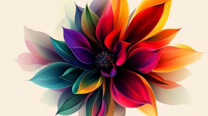 Vibrant Multicolored Flower Illustration