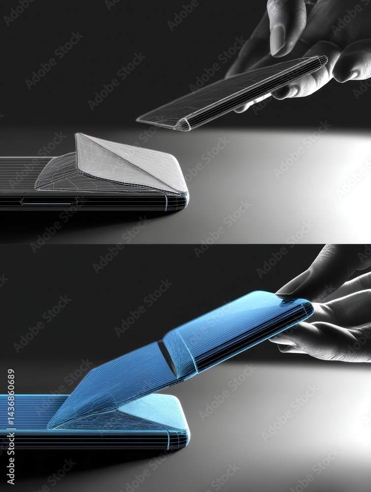 Leinwandbilder folded phone transforming into a wearable device showcasing innovative technology and design concept