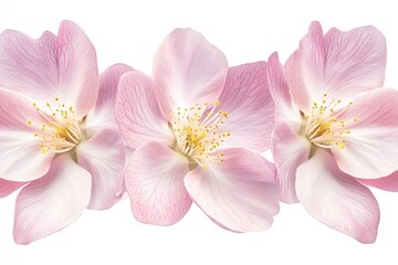 Delicate Pink Blossoms in Horizontal Row