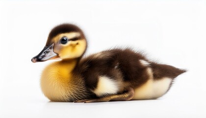 Duckling on white background