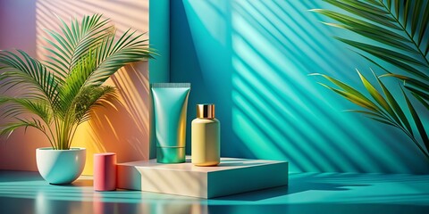 Fototapeta premium Candid Product Photography Mockup: 3D Backgrounds & Backdrops for E-commerce