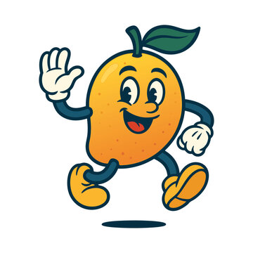 mango funny cartoon mascot character