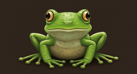 Obraz premium Green Frog Digital Painting