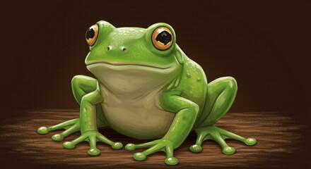 Obraz premium Green Frog Digital Painting
