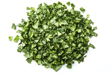 Chopped fresh green leaves
