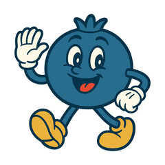blueberry funny cartoon mascot character