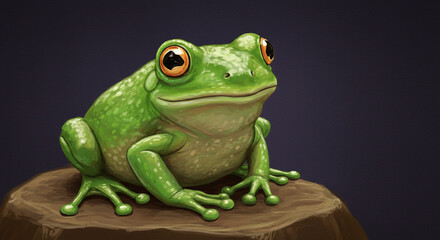 Fototapeta premium Green Frog Digital Painting