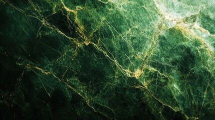 Deep green marble with gold veins.  A rich, dark green marble surface with intricate gold veins running through it.  The texture is natural and detailed, showcasing the stone's beauty