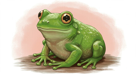 Obraz premium Green Frog Digital Painting