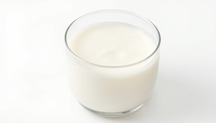 Clear Glass of Fresh White Milk Isolated on White Screen Background Perfect for Nutrition Promotion