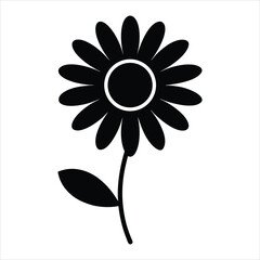 Stylized Daisy Silhouette with Large Circular Center