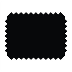 Rectangle Shape with Zigzag Edges Black Vector Silhouette