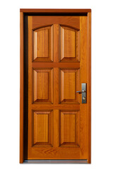 old wooden door on transparent background