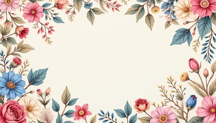 Delicate paisley floral pattern with soft pastel hues, spring, blossom, flower