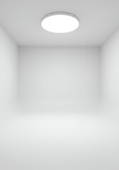 Ceiling Light Illuminating Empty White Room Interior