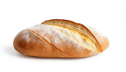 Golden Brown Bread Loaf Isolated on White Screen Background for Ads Promotion