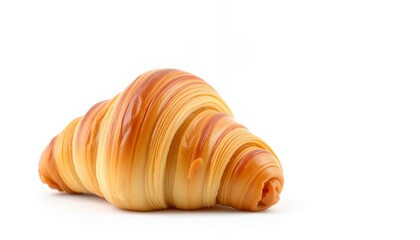 Golden Brown Croissant Isolated on White Screen Background Freshly Baked Pastry with Flaky Layers Clean Studio Shot Perfect for Ads and Promotions Minimalist Still Life