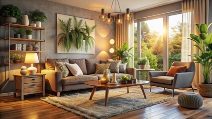 Cozy Living Room Interior Design: Stylish Furniture & Elegant Decor