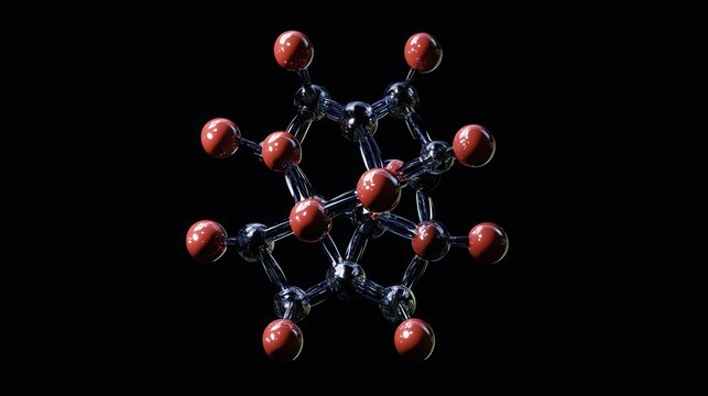 3d visualization of NAD+ molecule structure on dark background.