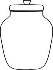 Lined Jar for Food Utensil Hand Drawn