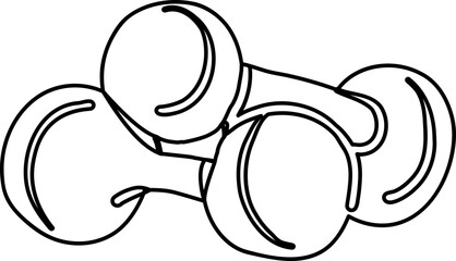 Lined Dumbbell Gym Fitness Equipment Hand Drawn