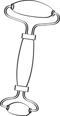 Lined Quartz Roller for Facial Treatment Hand Drawn