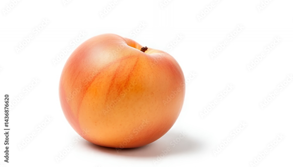 Poster single vibrant peach isolated on white screen background displaying gradients of orange and red perf