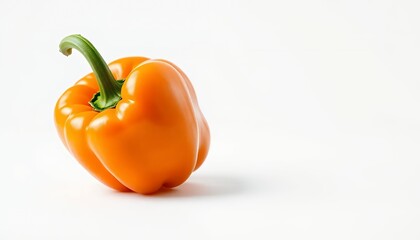 Vibrant Orange Bell Pepper Isolated on White Screen Background for Promotion and Culinary Design Studio Object Realistic Clean Backdrop