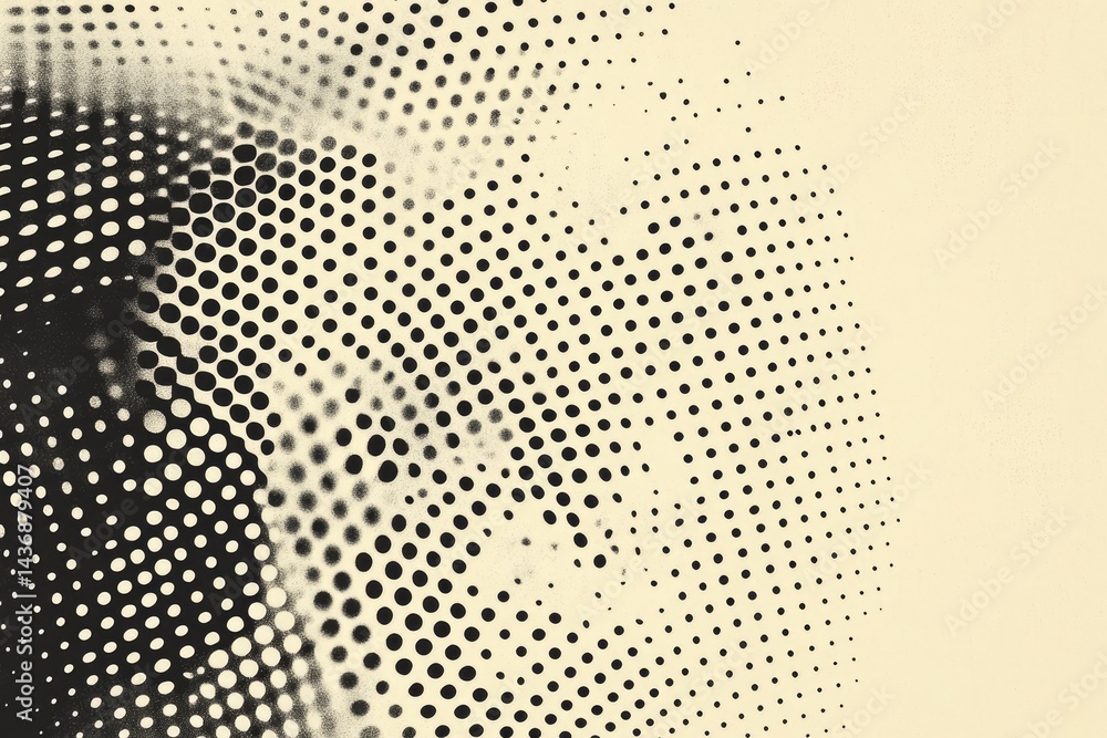 Poster abstract halftone background with varying dot density and tones