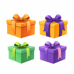 Fototapeta premium Colorful gift boxes displayed for celebrations