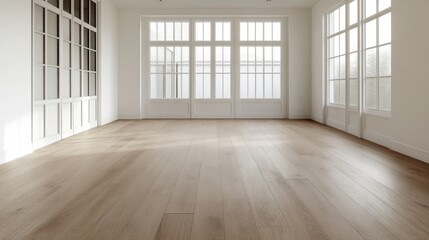 Empty room with light hardwood floors