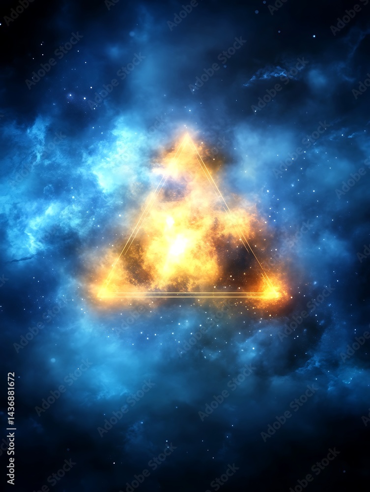 Aufkleber abstract cosmic nebula forming a triangular gateway to another realm