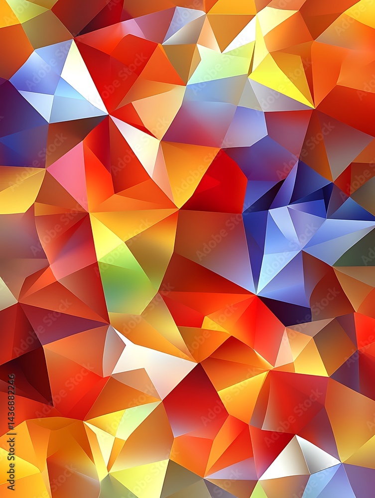 Aufkleber colorful abstract polygon mesh background with geometric triangular facets