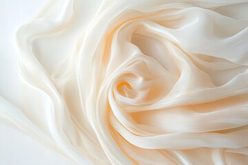 Obraz premium Elegant, flowing cream-colored fabric drapes in soft folds