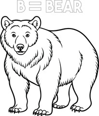 Hand drawn bear outline illustration 
