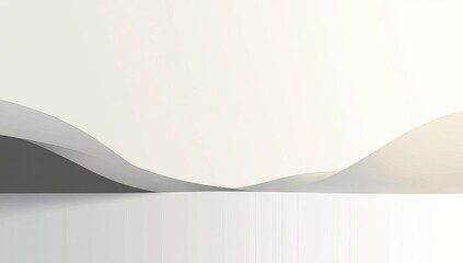 Abstract minimalist landscape.  Soft, flowing shapes, light and shadow gradients