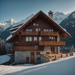Add futuristic elements to a classic Swiss chalet.
