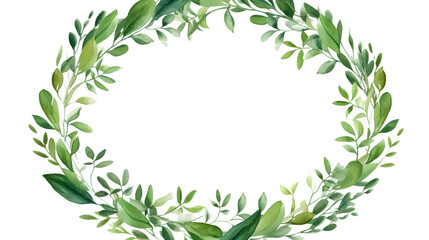 Elegant Decorative Green Leaves and Branches Round Frame for Stylish Designs