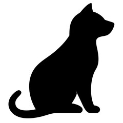 Black silhouette of a cat sitting