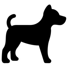 Vector illustration of a dog silhouette, side view