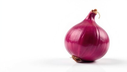 Perfectly centered red onion against pure white, vegetable, recipe