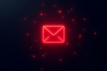Futuristic email alerts digital communication in an online environment