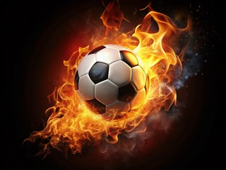 Naklejka premium Flaming Soccer Ball Isolated: Fiery Sports Image for Design