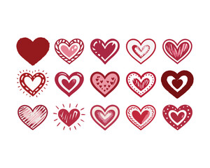 Colorful Heart Vector Set: Unique Patterns Shades of Love