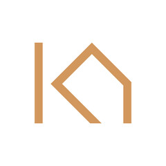 Letter K house minimalist logo design