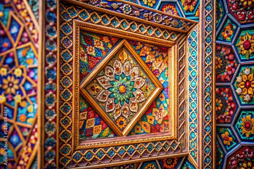 Aufkleber geometric frame pattern, high depth of field, abstract background texture