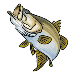 Fototapeta premium barramundi fishing illustration logo vector image t shirt
