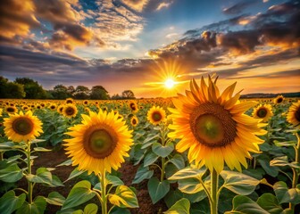 Golden Hour Sunflower Field in Illinois: Vertical Video, Garden Care