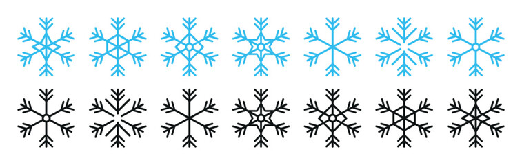 Set of snowflake icon.  Snowflakes icons. Winter icon. Snowflake collection. Vector Illustration. Vector Graphic. EPS 10